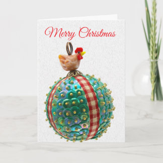 Country Chicken Christmas Card Feestdagen Kaart