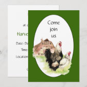 Country Chicken & Rooster Barn Custom Boerderij Ui Kaart (Voorkant / Achterkant)