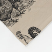 -country Chicken Rooster Egg Monogram Fleece Deken (Hoek)
