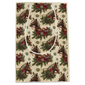 Country Christmas Horses Medium Cadeauzakje (Voorkant)