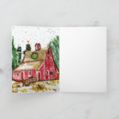 Country Christmas Old Red Grange Carte de voeux (Intérieur)