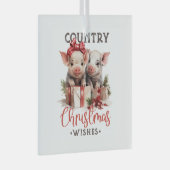 Country Christmas Piggies Glas Ornament (Voorkant Rechts)