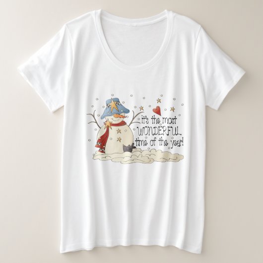 Country Christmas snowman Holiday plus taille (Design devant)