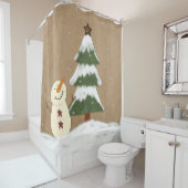 Country Christmas Tree Douche rideau (En situation)