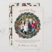 Country Christmas Wreath Bedankt Card Feestdagenkaart (Voorkant / Achterkant)