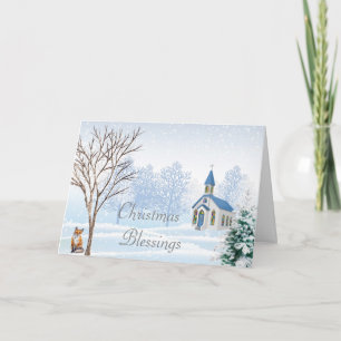 Country Church Kerst Kaart