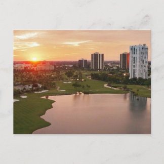 Country Club at sunset, Aventura, Florida Briefkaart