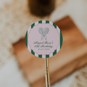 Country Club Courtside Racquet Tennis Verjaardag Ronde Sticker