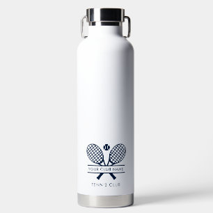 Country Club Naam Navy Blauwe Thema Tennis Team Waterfles