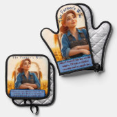 Country Cosy Hay Oven Mitt en Pot Holder Set (Voorkant / Achterkant)