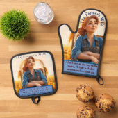 Country Cosy Hay Oven Mitt en Pot Holder Set (Top down)
