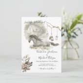 Country Cottage Horse Faire-part de mariage (Debout devant)