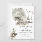 Country Cottage Horse Faire-part de mariage (Devant)