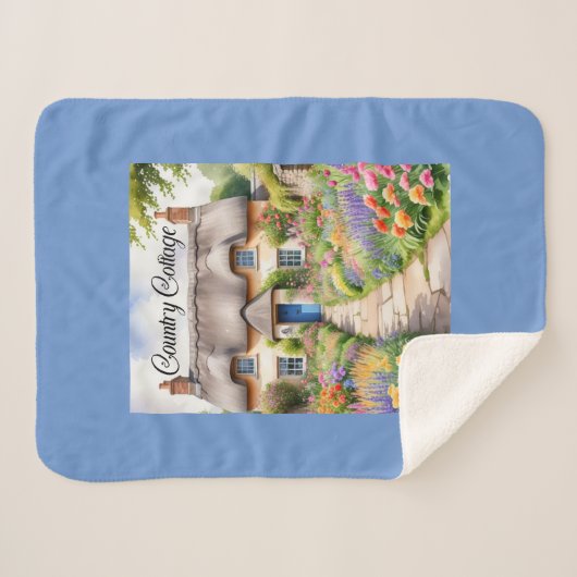 "Country Cottage" Sherpa Deken (Voorkant (horizontaal))