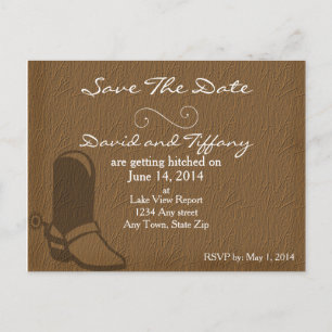 Country Cowboy Boots Mariage Enregistrer Les Carte