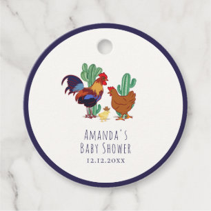 Country Cowboy Cactus Haan Kip Baby Shower Bedankjes Labels