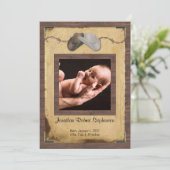 Country Cowboy Casquettes Photo Baby Faire-part (Debout devant)