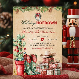 Country Cowboy Christmas Holiday Hoedown Party Kaart