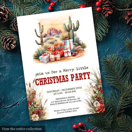 Country Cowboy Christmas Party Invitation