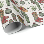 Country Cowboy Howdy Kerstmis Cadeaupapier (Rol Hoek)