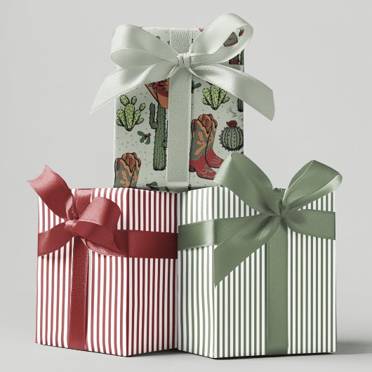 Country Cowboy Howdy Kerstmis Inpakpapier Vel