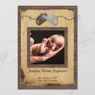 Country Cowboy Petten Foto Baby Aankondiging