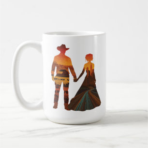 Country Cowboy & Stadsmeisje Silhouet Koffiemok