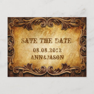 Country Cowboy Western Wedding save the date Aankondigingskaart