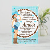 Country CowGirl Baby Boy Shower Kaart (Staand voorkant)