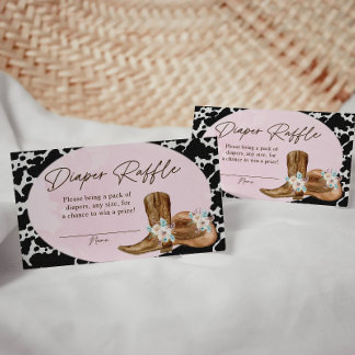 Country Cowgirl Luier Raffle Kaarten