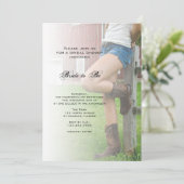 Country Cowgirl nuptiale douche Invitation (Debout devant)