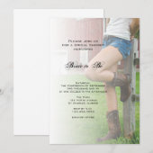 Country Cowgirl nuptiale douche Invitation (Devant / Derrière)