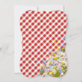 Country Daisies Red Gingham Check Baby shower Kaart (Achterkant)