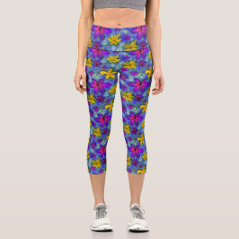 Country Dream Flowers Floral Capri Leggings