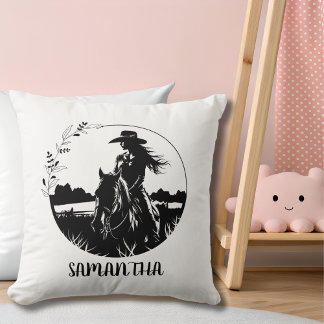 Country Elegant Horse Cowgirl Western Equestrian Kussen