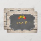 Country Fall Feuilles de musique Mariage RSVP (Devant / Derrière)