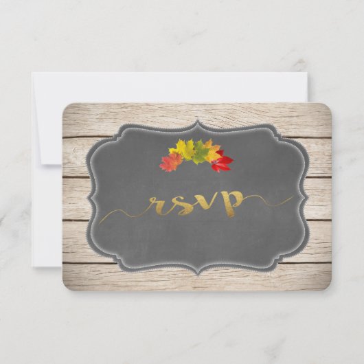 Country Fall Feuilles de musique Mariage RSVP (Devant)