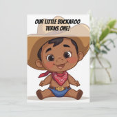 Country Farm Baby Birthday Invitation (Debout devant)