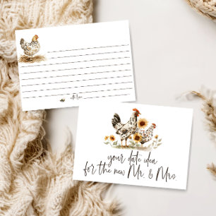 Country Farm Kippen Date Night Idee Shower Spel Briefpapier