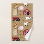 Country Farm motif maison déco serviette ensemble (Serviette à main)