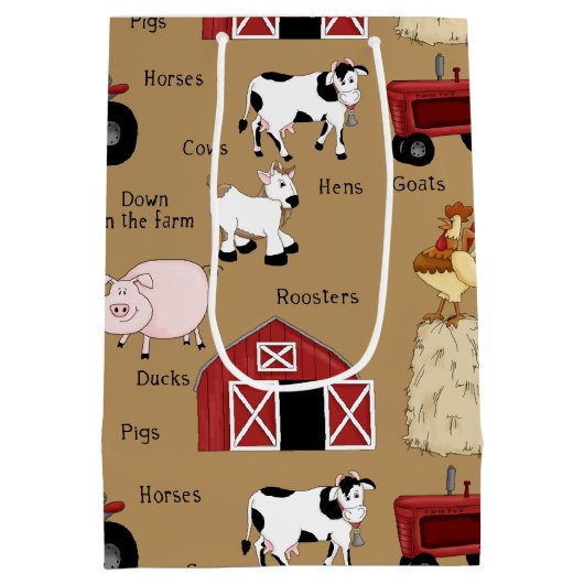 Country Farm motif moyen sac cadeau (Dos)