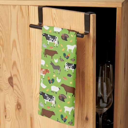 Country Farm Serviettes de cuisine - Animaux de fe (Pliage en tiers)
