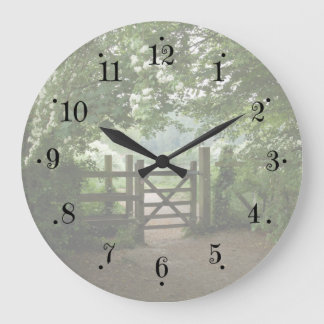 Country Farmhouse Garden Meadow Gate Wall Clock Grote Klok