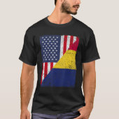 Country Flag Design Half USA Half Chad T-shirt (Voorkant)