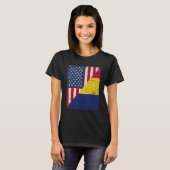 Country Flag Design Half USA Half Chad T-shirt (Voorkant volledig)