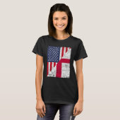 Country Flag Design  Half USA Half England T-shirt (Voorkant volledig)