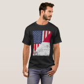 Country Flag Design Half USA Half Malta T-shirt (Voorkant volledig)