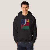 Country Flag Half USA Half Cameroon Hoodie (Voorkant volledig)