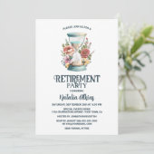 Country Floral Hourglass Retirement Invitation (Debout devant)
