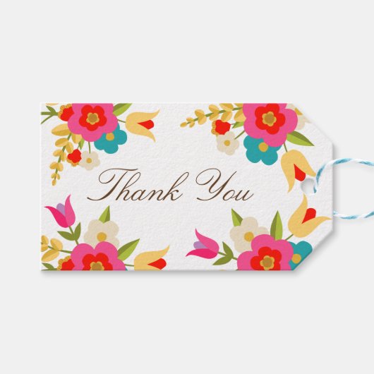 Country Flowers Bedankt Cadeaulabel (Voorkant (Horizontaal))